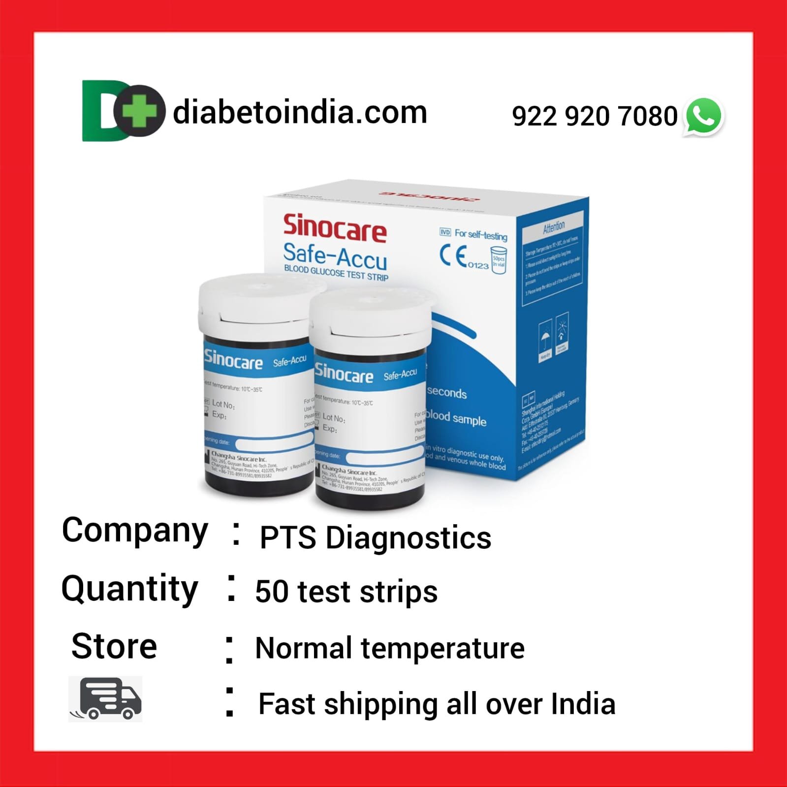 SINOCARE SAFE ACCU STRIPS 50